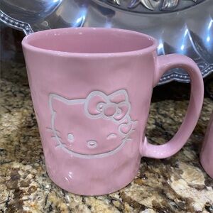 Hello Kitty dimpled Pink 15oz double sided Ceramic Mug - Brand new - Last One!